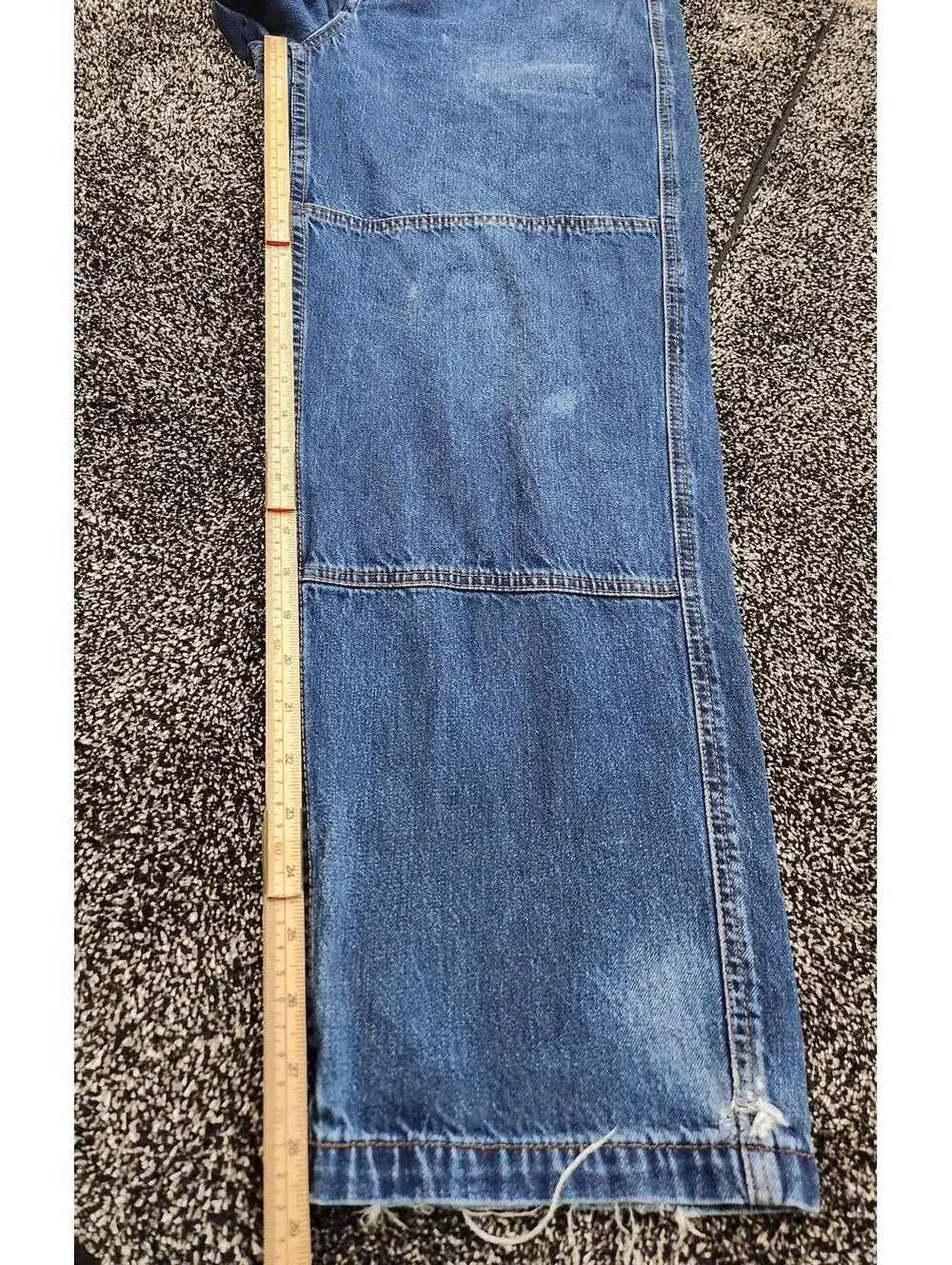 Empyre Relaxed Wide Jeans Men's 32 Blue Denim Baggy Y2K Double Knee Loose Skater